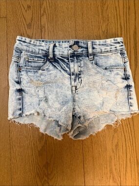 Blank NYC Acid Wash Light Blue Denim Cutoff Shorts
